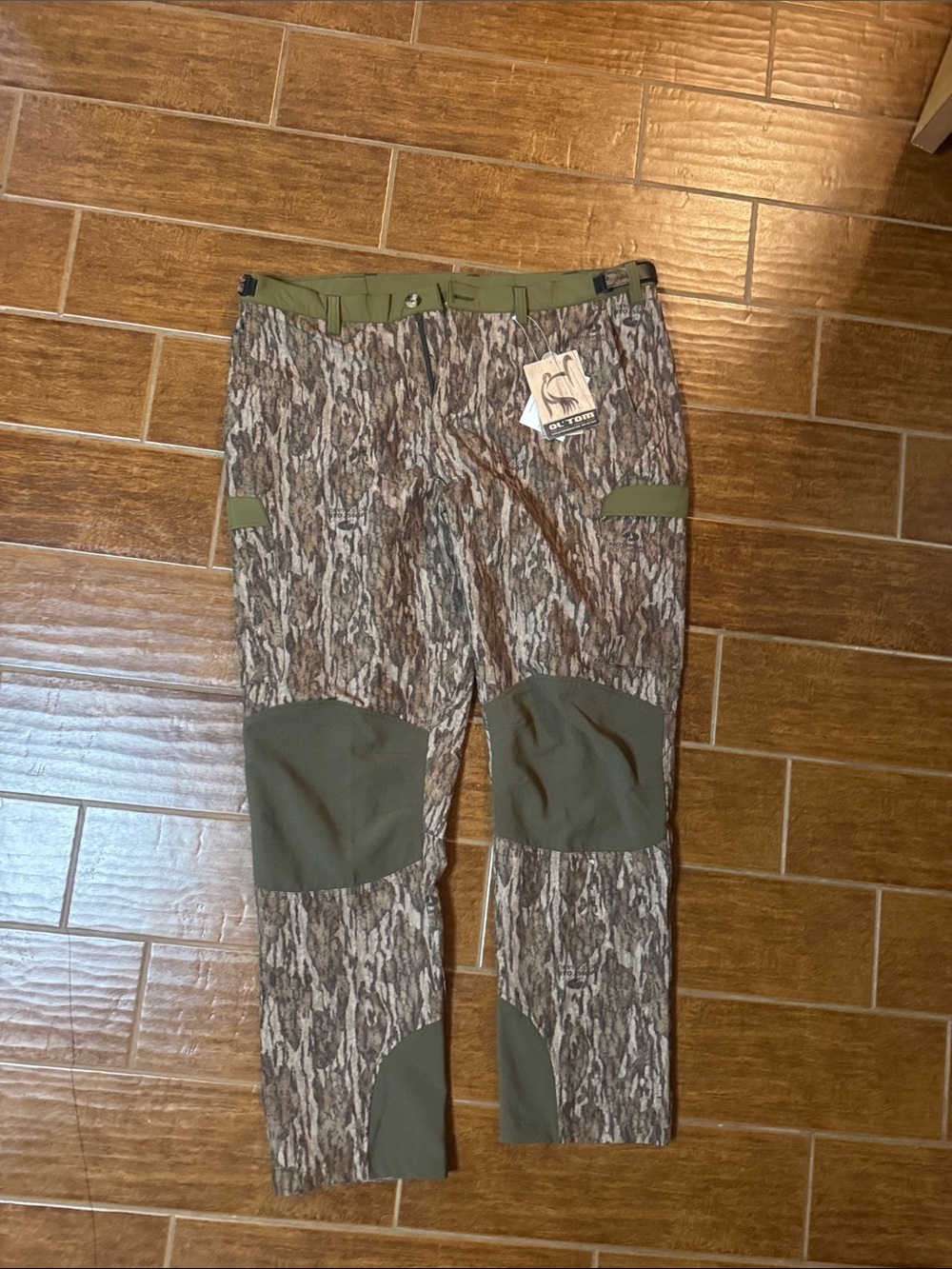 Men's Ol’ Tom Camo Hunting Pants with Olive Reinforced Knees